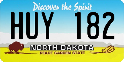 ND license plate HUY182