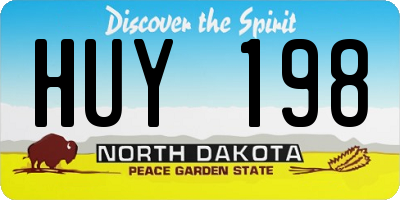 ND license plate HUY198