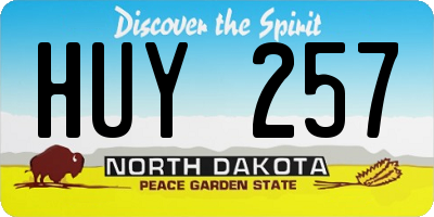 ND license plate HUY257