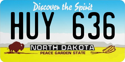 ND license plate HUY636