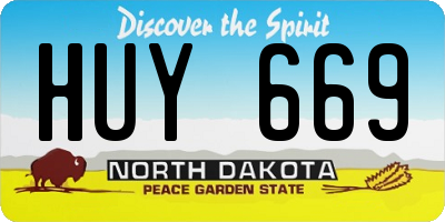 ND license plate HUY669
