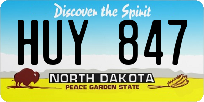 ND license plate HUY847