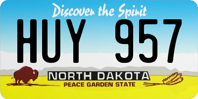 ND license plate HUY957