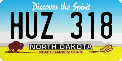 ND license plate HUZ318
