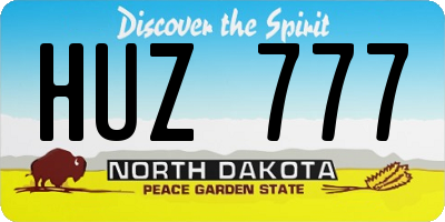 ND license plate HUZ777