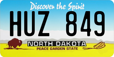 ND license plate HUZ849