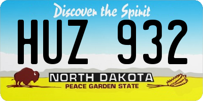 ND license plate HUZ932
