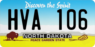 ND license plate HVA106