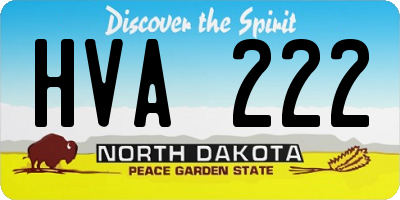 ND license plate HVA222