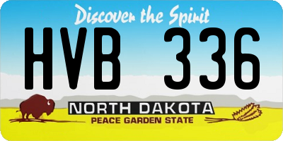 ND license plate HVB336