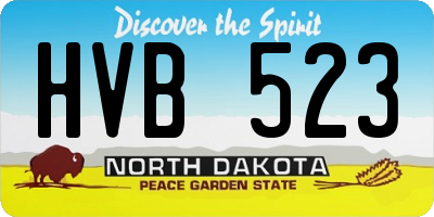 ND license plate HVB523