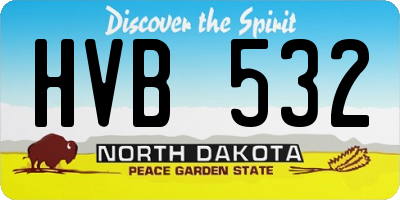 ND license plate HVB532
