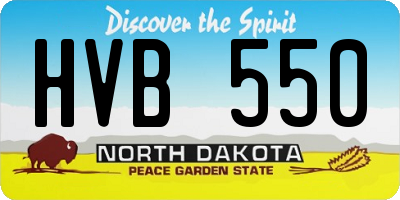 ND license plate HVB550