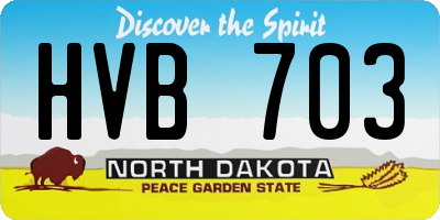 ND license plate HVB703