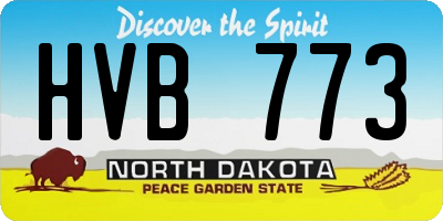 ND license plate HVB773