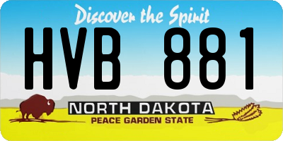 ND license plate HVB881