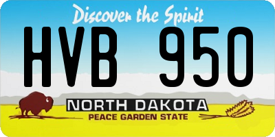 ND license plate HVB950