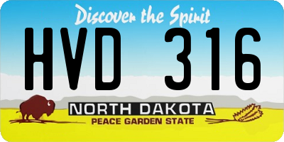 ND license plate HVD316