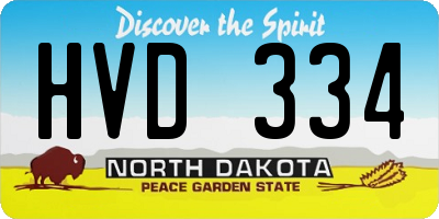 ND license plate HVD334