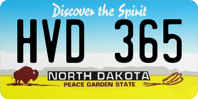 ND license plate HVD365