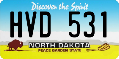 ND license plate HVD531