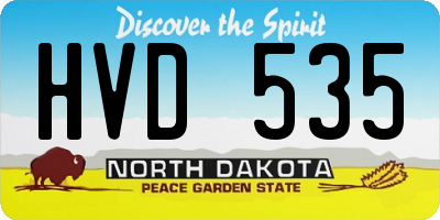 ND license plate HVD535