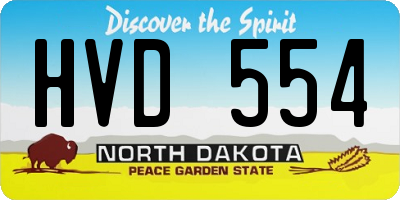 ND license plate HVD554