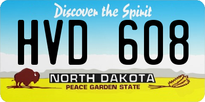 ND license plate HVD608