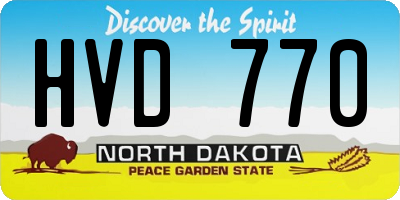 ND license plate HVD770
