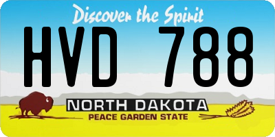 ND license plate HVD788