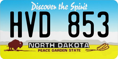 ND license plate HVD853