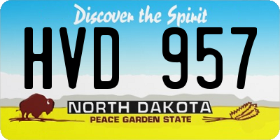ND license plate HVD957