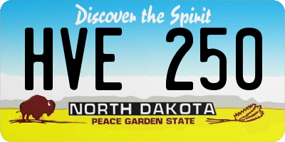 ND license plate HVE250