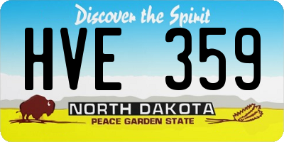 ND license plate HVE359