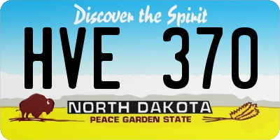 ND license plate HVE370