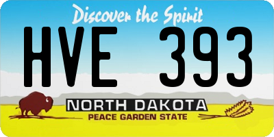 ND license plate HVE393