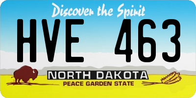 ND license plate HVE463