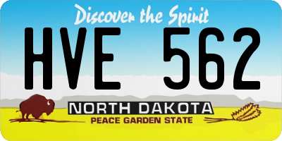ND license plate HVE562