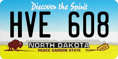ND license plate HVE608