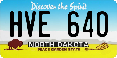 ND license plate HVE640