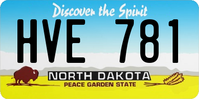 ND license plate HVE781