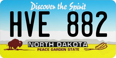 ND license plate HVE882