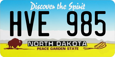 ND license plate HVE985