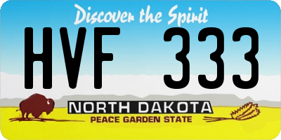 ND license plate HVF333