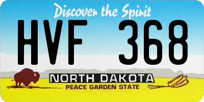 ND license plate HVF368