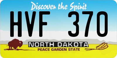ND license plate HVF370