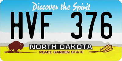 ND license plate HVF376