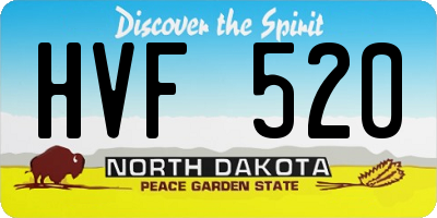 ND license plate HVF520
