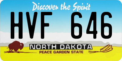 ND license plate HVF646