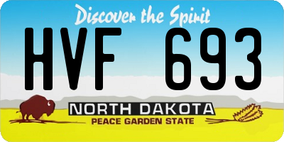 ND license plate HVF693